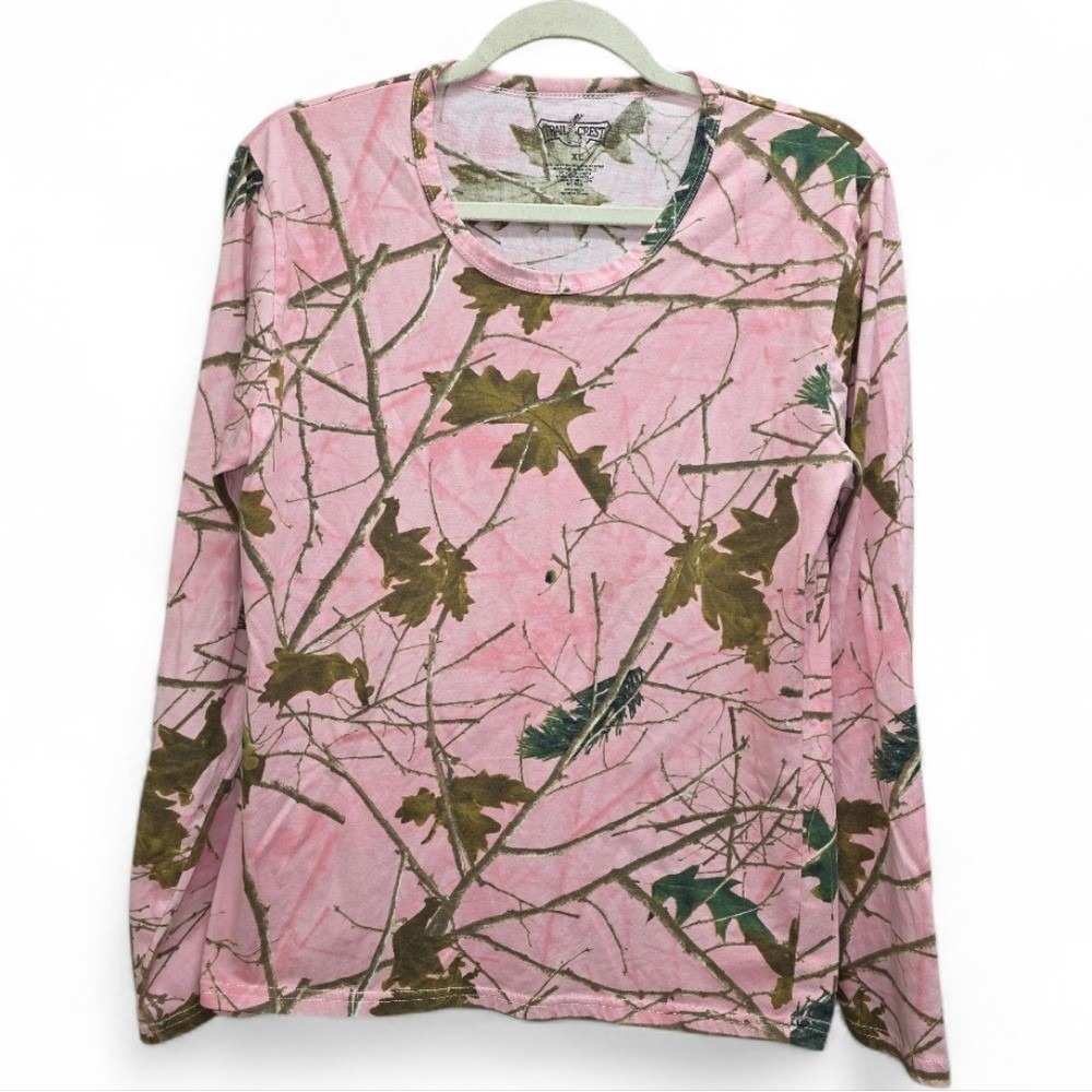 Trail‎ Crest Pink Camo Long Sleeve Tee XL Outdoor Hunting Shirt Western Country